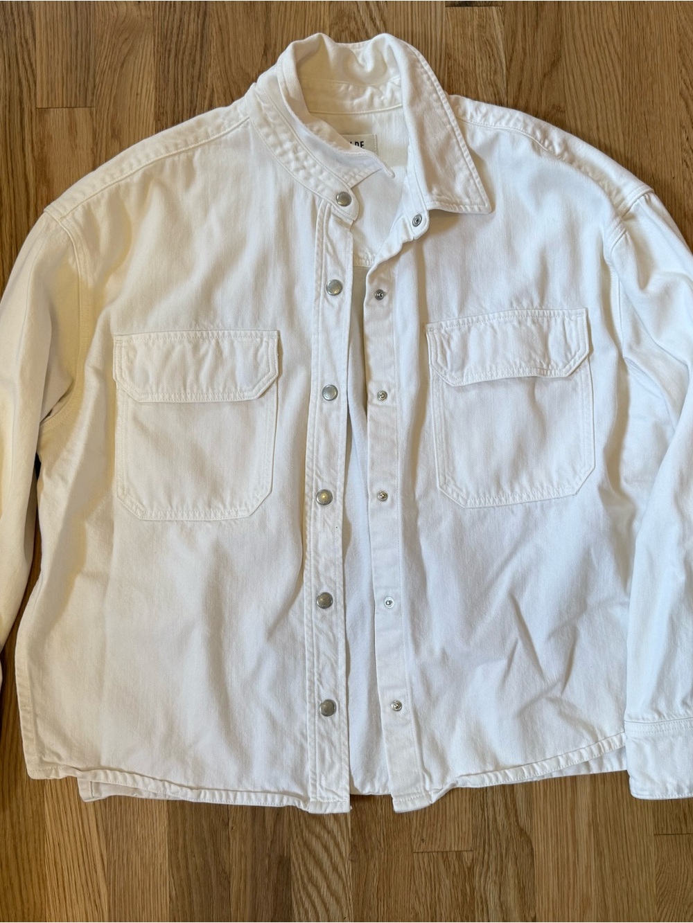 Agolde Gwen Slice White Lightweight Shirt Jacket